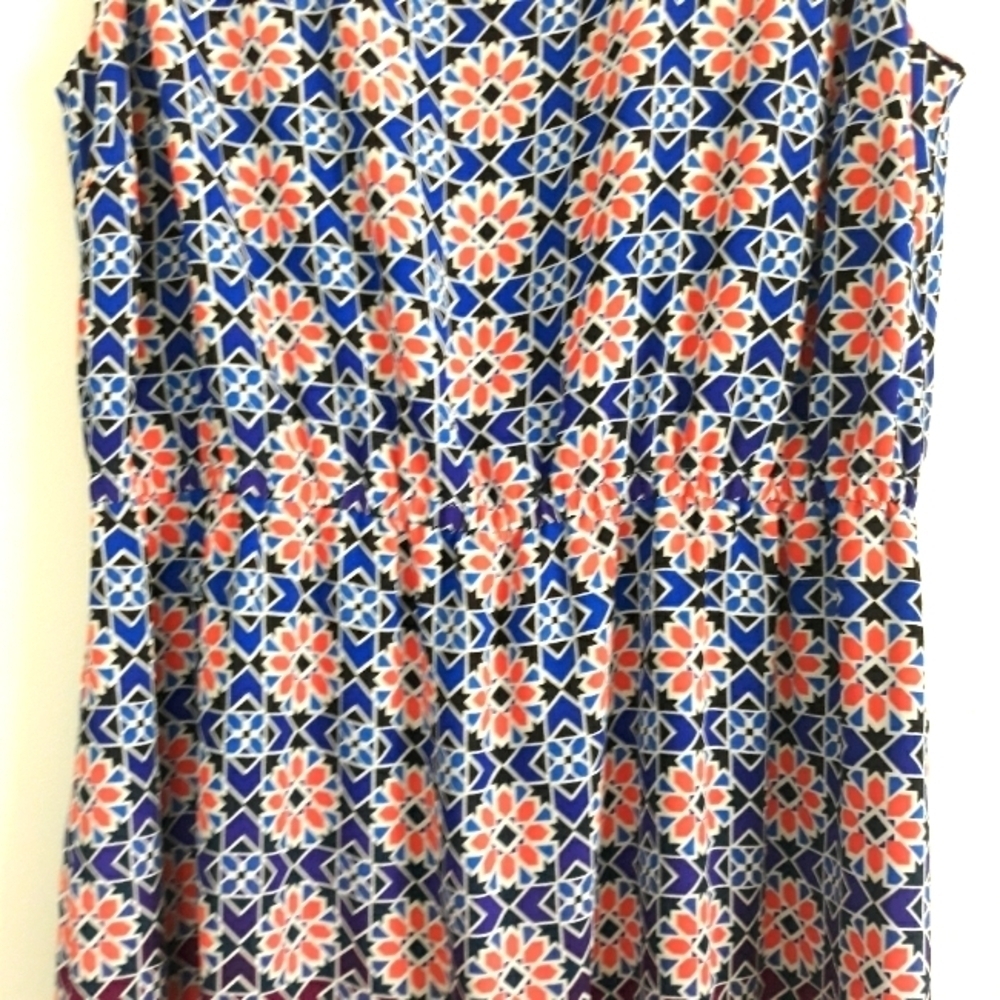 Vince Camuto Maxi Dress Sleeveles Elasticized Waist lined Floral Multico… - Picture 3 of 13